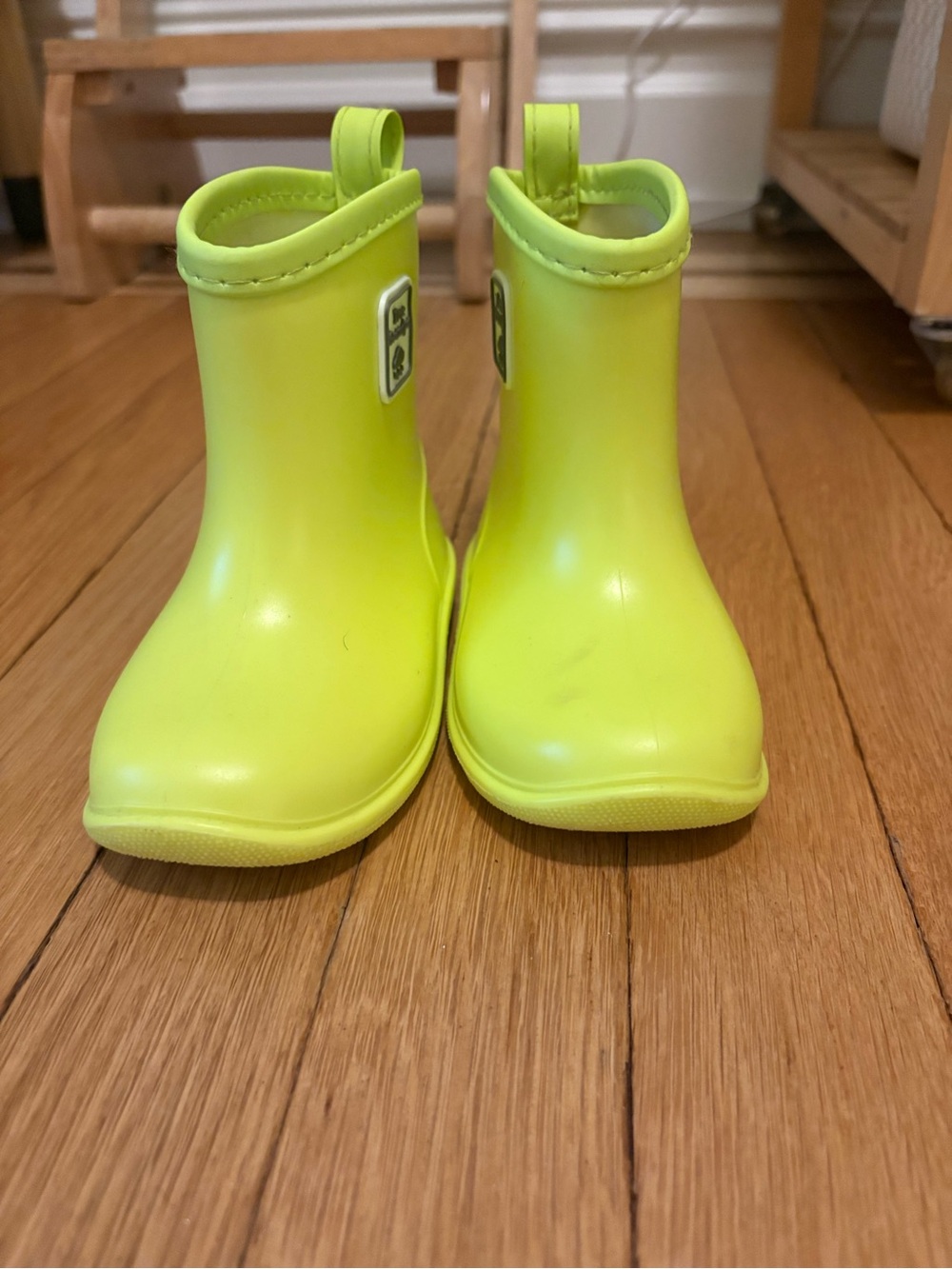 Kids Bright Yellow Waterproof Rain & Snow Boots with Easy Pull Tabs